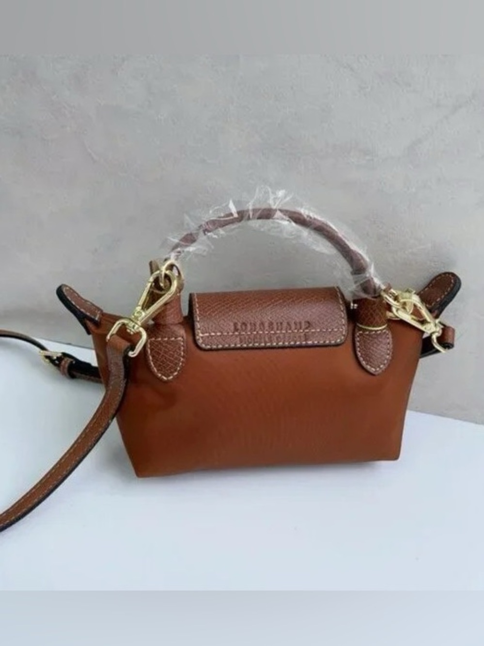 Longchamp  Brown Mini Canvas Shoulder Bag - Picture 2 of 5